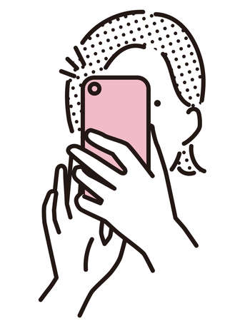 Take a photo with your smartphoneのイラスト素材