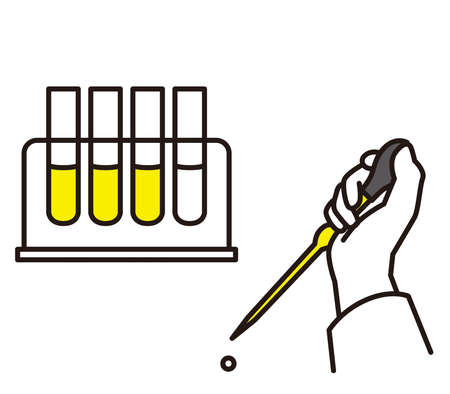 Hand holding a pipetteのイラスト素材
