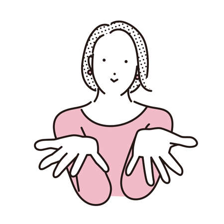 Woman holding out handsのイラスト素材