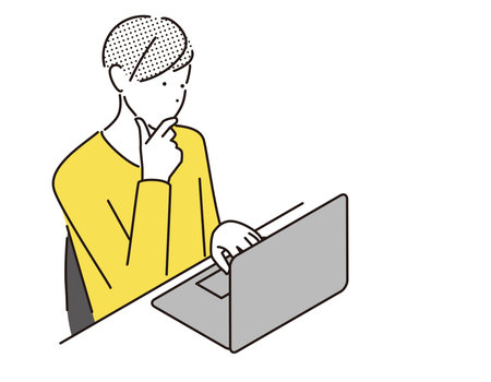 Man doing teleworkのイラスト素材