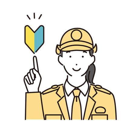 Police officer with a beginner markのイラスト素材