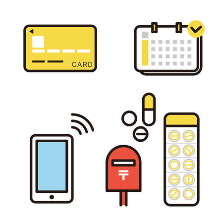 Online medical care image icon setのイラスト素材