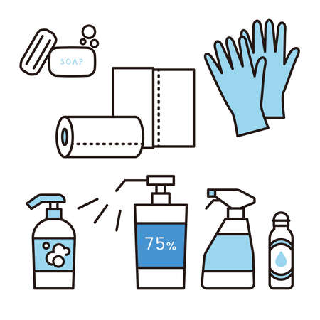 Vector illustration of infectious disease control goodsのイラスト素材