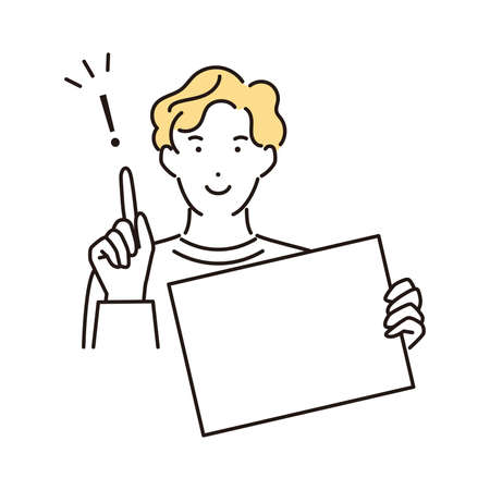 Businessman with a whiteboardのイラスト素材