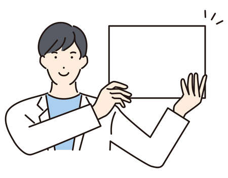 Businessman with a whiteboardのイラスト素材
