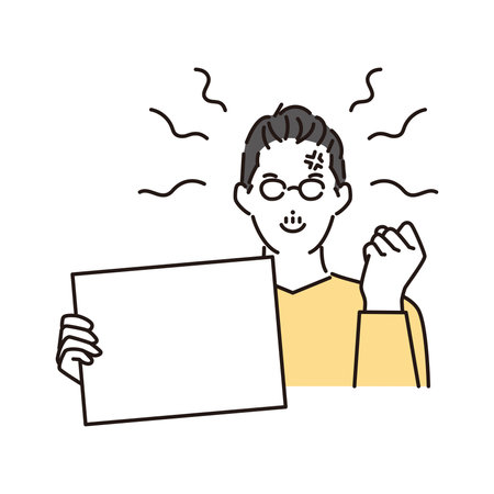 Businessman with a whiteboardのイラスト素材