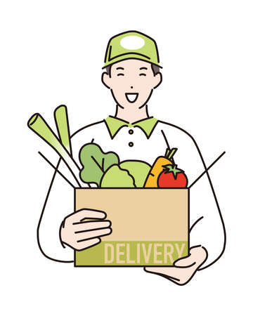 Illustration of food delivery serviceのイラスト素材
