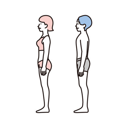 Illustration of the whole body of men and women in underwearのイラスト素材