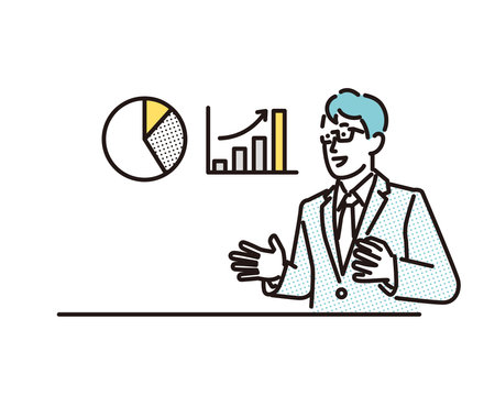Businessman explaining at a seminarのイラスト素材