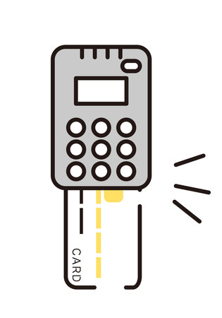 Card reader and credit cardのイラスト素材