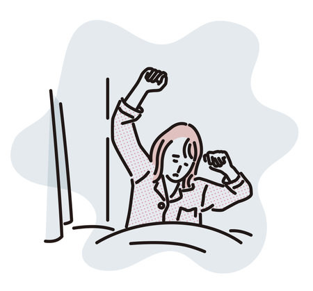 A woman who has trouble waking upのイラスト素材
