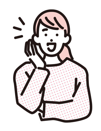 A woman who is happy to discover somethingのイラスト素材