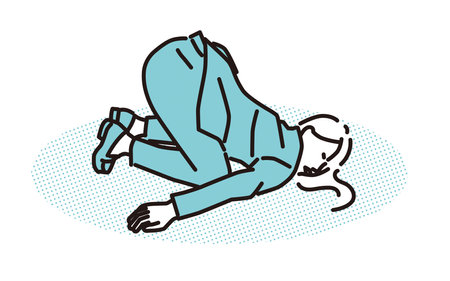 A young woman in a suit in despairのイラスト素材