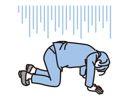 Businessman sulking in despairのイラスト素材