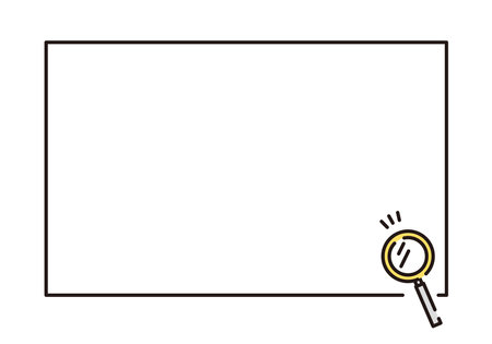 Magnifying glass and whiteboardのイラスト素材