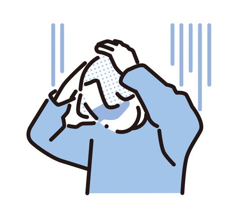 A man in despair holding his headのイラスト素材