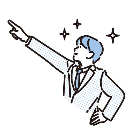 Businessman pointing to the futureのイラスト素材