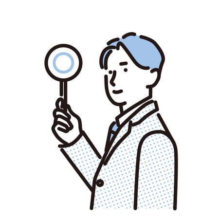 Businessman holding a round billのイラスト素材
