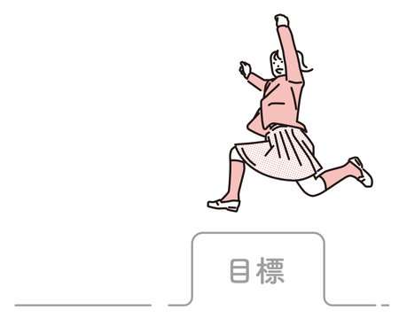 Female student achieving her goalのイラスト素材