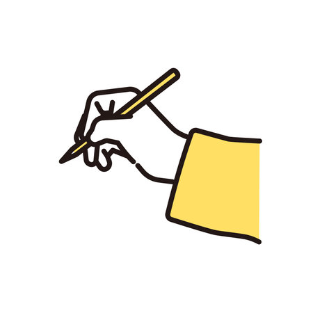 Hand holding a pencilのイラスト素材