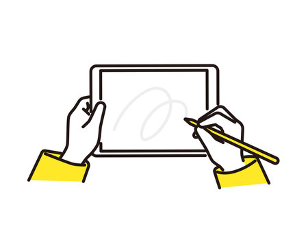 Tablet learningのイラスト素材