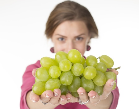 An image of  beautiful woman with grapeの写真素材