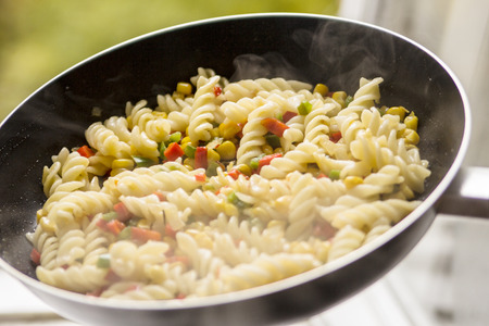 an image of pasta in the panの写真素材