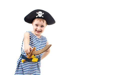 an image of kid in pirate costumeの写真素材