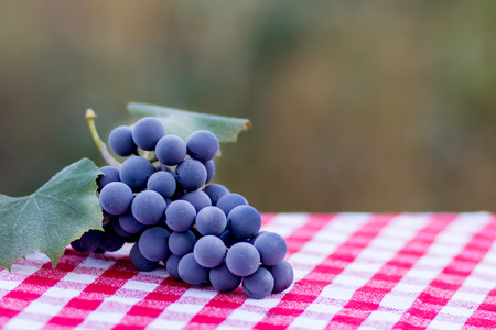 An image of fresh grapes on tableの写真素材