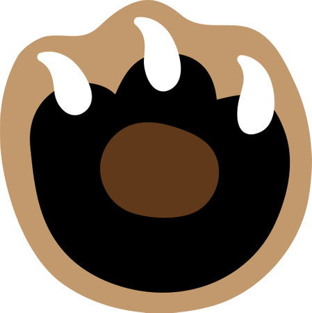 Editable halloween spooky, cute and fun black cat's paw icing cookie vector illustration. element for design with editable strokesのイラスト素材