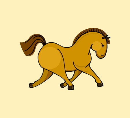 Cute isolated sleeping run horse.のイラスト素材