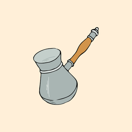 Cartoon national Turkish dishes for making coffeeのイラスト素材