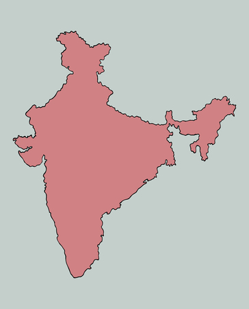 Vector isolated map of Indiaのイラスト素材