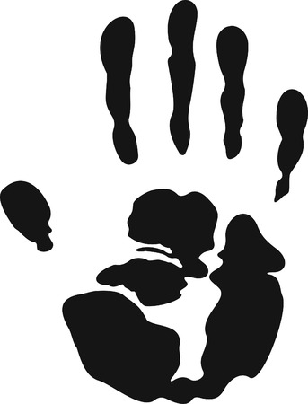 symbol palm print blackのイラスト素材