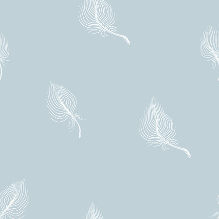 seamless pattern white air feathers of a birdのイラスト素材
