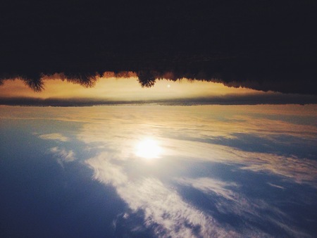 Mountains during sunset. Beautiful natural landscape in the summer timeの写真素材