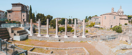 Image of Roman Forum in Rome, Italy. Ruins from ancient empire buildings.