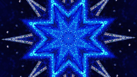 Christmas mandala-snowflake kaleidoscope sequence. Abstract background. Kaleidoscopic. Mirror prism, toy effectの写真素材