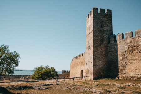 Medieval Akkerman fortress ( Belgorod-Dnestrovskaya fortress). Preserved ruins of an ancient building - Citadel on Ukrainian territory.の写真素材