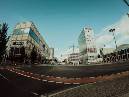 October 2021 - Berlin, Germany. Modern buildings at germanian capital. Architecture, cityscape, urban european downtown concept.のeditorial素材