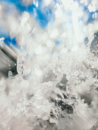 Undersea view picture. Ocean water close-up, splashing fresh background