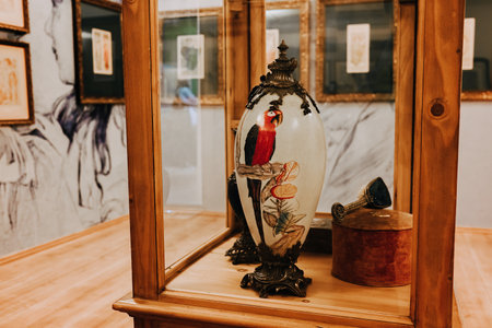 Prague, Czech - March 2023. Alphonse Mucha art exhibition in Central Gallery.のeditorial素材