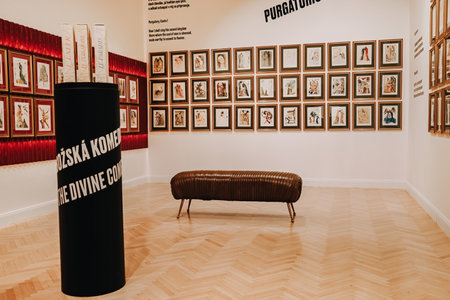 Prague, Czech - March 2023. Salvador Dali exhibition in Praha Central Gallery.のeditorial素材