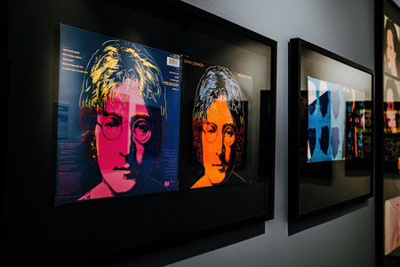 Prague, Czech - February 2023. Andy Warhol exhibition in Central Gallery.のeditorial素材