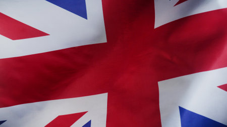 Waving british Union Jack flag background. Great Britain, celebration, UK banner