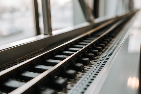 Miniature railway track with small toy rails and gravel details
