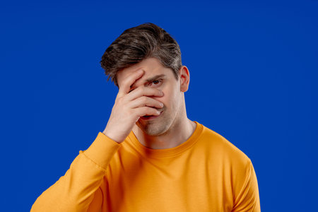 Disappointed Mature Man Doing Facepalm. Feeling Regret, Failure, Wasted Time