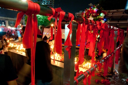 Lumpini Park, Bangkok - May 13,2011 : recall a year of the death of Major general Kattiya Sawaddipol.のeditorial素材