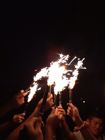 We play the fireworks we share the happiness we hold the friendships.  の素材