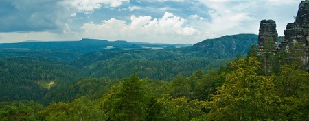 panoramatic view in czech mountainsの写真素材